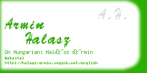 armin halasz business card